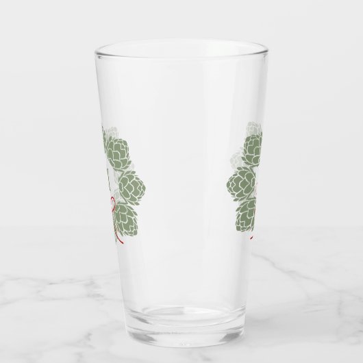 Beer Hops Kerstmonogram Glas (Links)