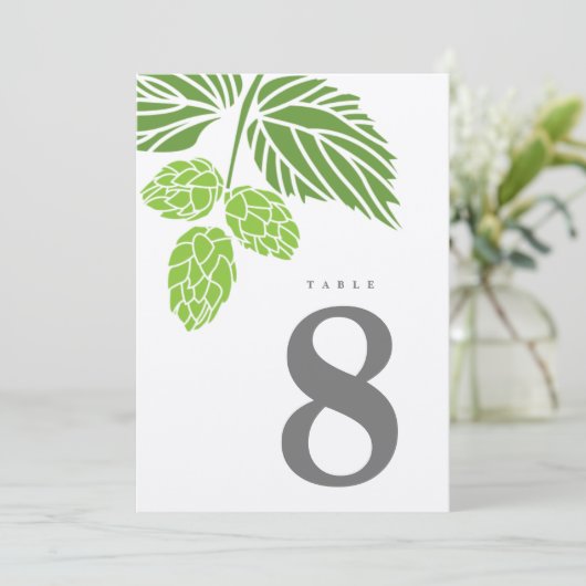 Beer Hops Rustic Numéro de table (Debout devant)