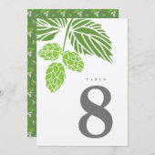 Beer Hops Rustic Numéro de table (Devant / Derrière)