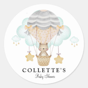 Beer Hot Air Ballon Baby shower Ronde Sticker