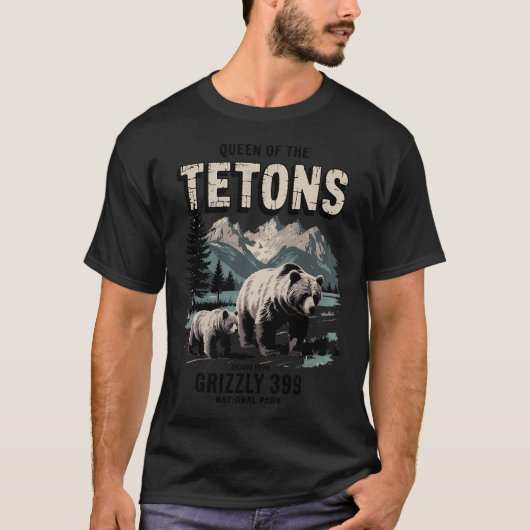 Beer houdt van Queen of the Tetons Grizzly 399 T-shirt (Voorkant)