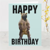 BEER HUG BIRTHDAY OVERGEPLAATSTE KAART (Gele Bloem)