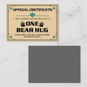 BEER HUG Certificate Cards Kortingskaartje (Voorkant / Achterkant)