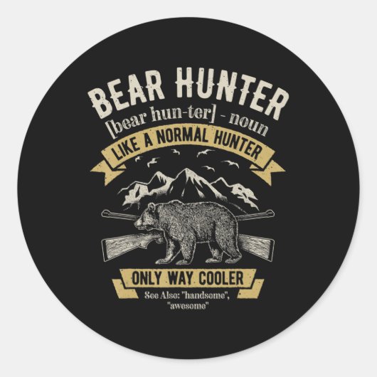 Beer Hunter Hunting Fun Hunters Definitio Ronde Sticker (Voorkant)