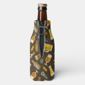 Beer Icons Pattern Bottle Cooler (Fles Achterkant)