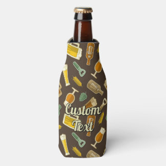 Beer Icons Pattern Bottle Cooler
