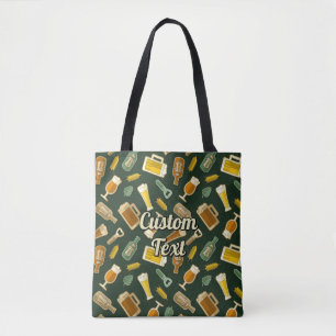 Beer Icons Pattern-Canvas tas