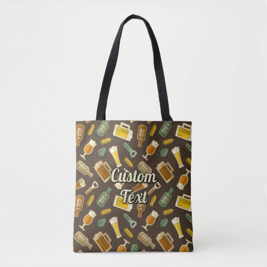 Beer Icons Pattern-Canvas tas (Voorkant)