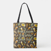 Beer Icons Pattern-Canvas tas (Achterkant)