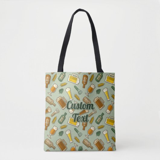 Beer Icons Pattern-Canvas tas (Voorkant)