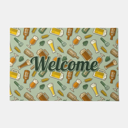 Beer Icons Pattern Doormat Deurmat (Voorkant)