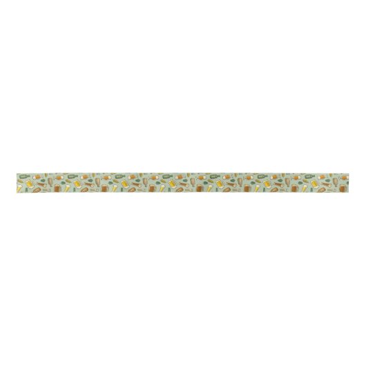 Beer Icons Pattern Satin Ribbon Lint (Voorkant)