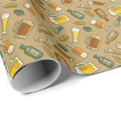 Beer Icons Pattern Wrapping Paper Cadeaupapier (Rol Hoek)
