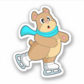 Beer IJsschaatsen IJ-schaatsen Sticker (Voorkant)