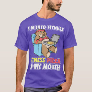 Beer ik ben in Fitness Pizza in mijn mond T- T-shirt
