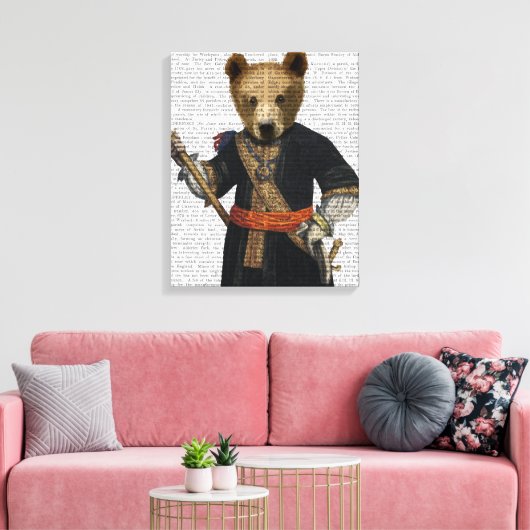 Beer in Blauwe Robes Canvas Afdruk (Insitu (Woonkamer))