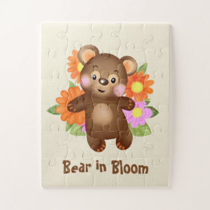 Beer in Bloei – Knuffel Beer Bloemen Boeket Legpuzzel