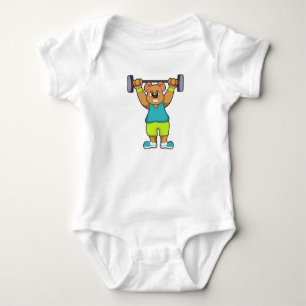 Beer in Bodybuilding met Barbell Romper