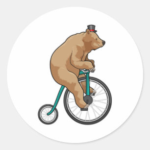 Beer in Circus met fiets Ronde Sticker