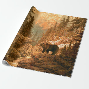 Beer in de Rocky Mountainsbeer, bruin, dierlijk, g Cadeaupapier