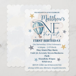Beer in een ballon ONEderful 1st Birthday Invites Kaart