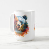 Beer in een herfstbos koffiemok (Voorkant links)