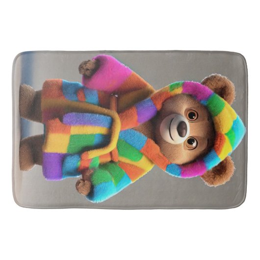 Beer in een kleurrijk gewaad badmat (Voorkant)