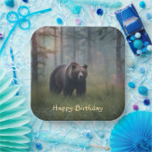 Beer in een magisch bos papieren bordje (Feest)