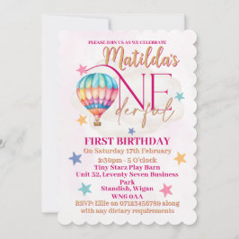 Beer in een roze luchtballon kaart