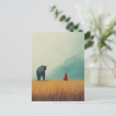Beer in een tarweveld briefkaart (Staand voorkant)