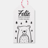 Beer in Forest Feliz Navidad Gift Labels Cadeaulabel (Voorkant)