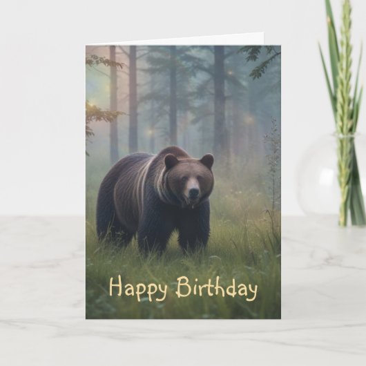 Beer in het magische bos kaart (Voorkant)