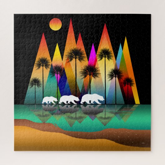 Beer in het moderne bos legpuzzel (Verticaal)