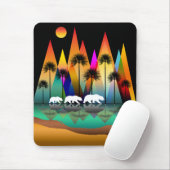 Beer in het moderne bos muismat (Met muis)