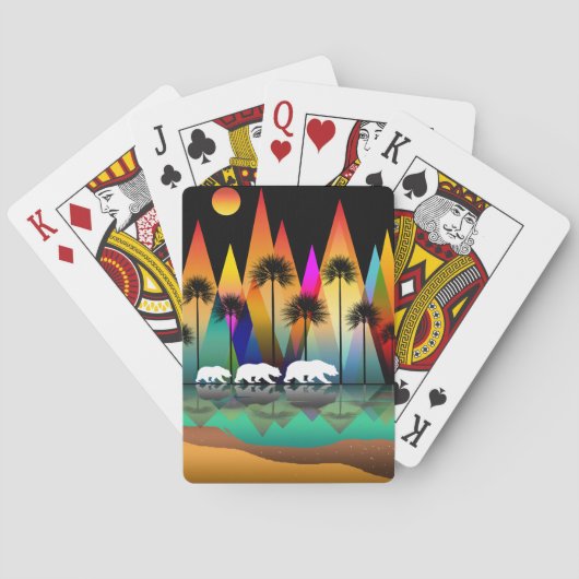 Beer in het moderne bos pokerkaarten (Achterkant)