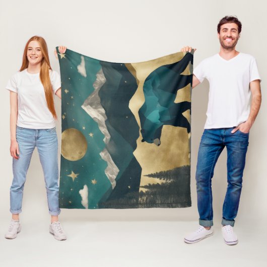 Beer in het Moonlight Design Fleece Deken (In situ)