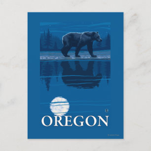Beer in het Moonlight-Poster voor reisreizen Briefkaart