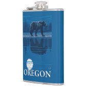 Beer in het Moonlight-Poster voor reisreizen Heupfles (Links)