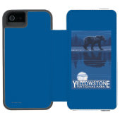 Beer in het Nationaal Park Moonlight - Yellowstone Incipio iPhone Portemonnee Hoesje (Agenda Open)