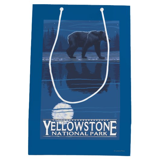 Beer in het Nationaal Park Moonlight - Yellowstone Medium Cadeauzakje (Achterkant)