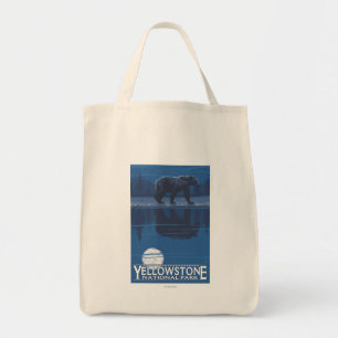 Beer in het Nationaal Park Moonlight - Yellowstone Tote Bag