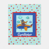 Beer in het vliegtuig, het Kute Persoonlijke Kind Fleece Deken (Voorkant)