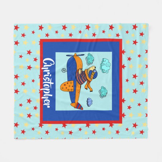 Beer in het vliegtuig, het Kute Persoonlijke Kind Fleece Deken (Voorkant (Horizontaal))