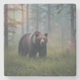 Beer in magische Bossen Stenen Onderzetter