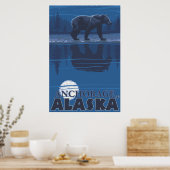 Beer in Moonlight - Anchorage, Alaska Poster (Keuken)
