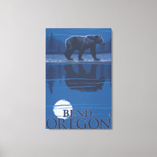 Beer in Moonlight - Bend, Oregon Canvas Afdruk