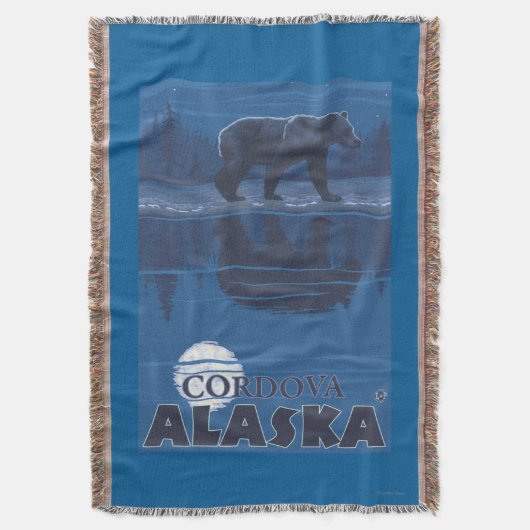 Beer in Moonlight - Cordova, Alaska Deken (Voorkant Verticaal)