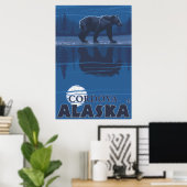 Beer in Moonlight - Cordova, Alaska Poster (Thuiskantoor)
