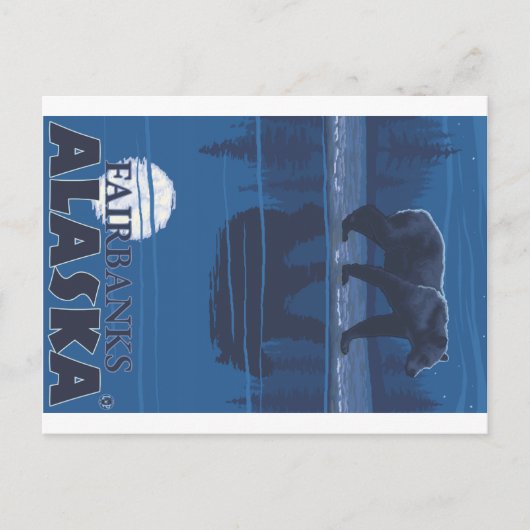 Beer in Moonlight - Fairbanks, Alaska Briefkaart (Voorkant)