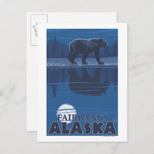 Beer in Moonlight - Fairbanks, Alaska Briefkaart (Voorkant / Achterkant)